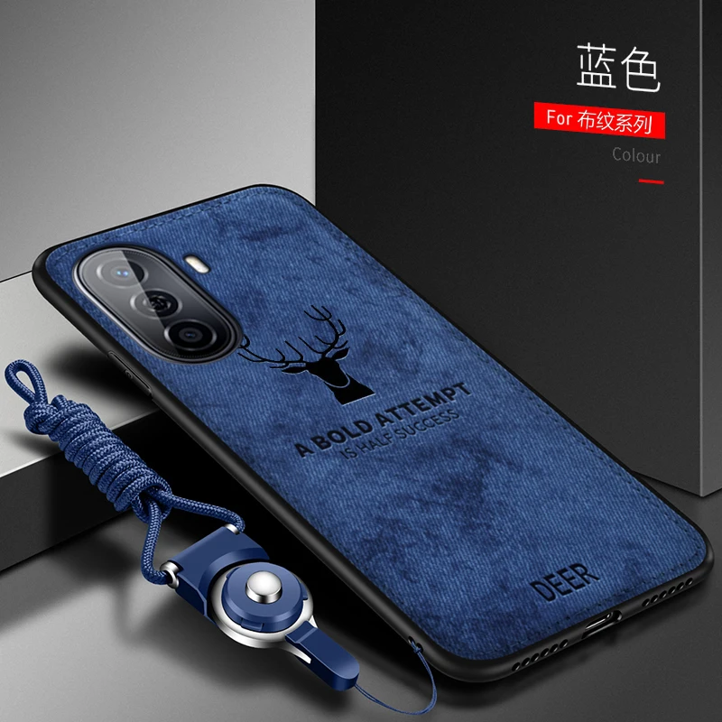 

For Huawei Nova Y70 Plus Case Soft Silicone+Hard fabric Deer Slim Protective Back Cover Case for huawei Nova Y70 Y70Plus Shell