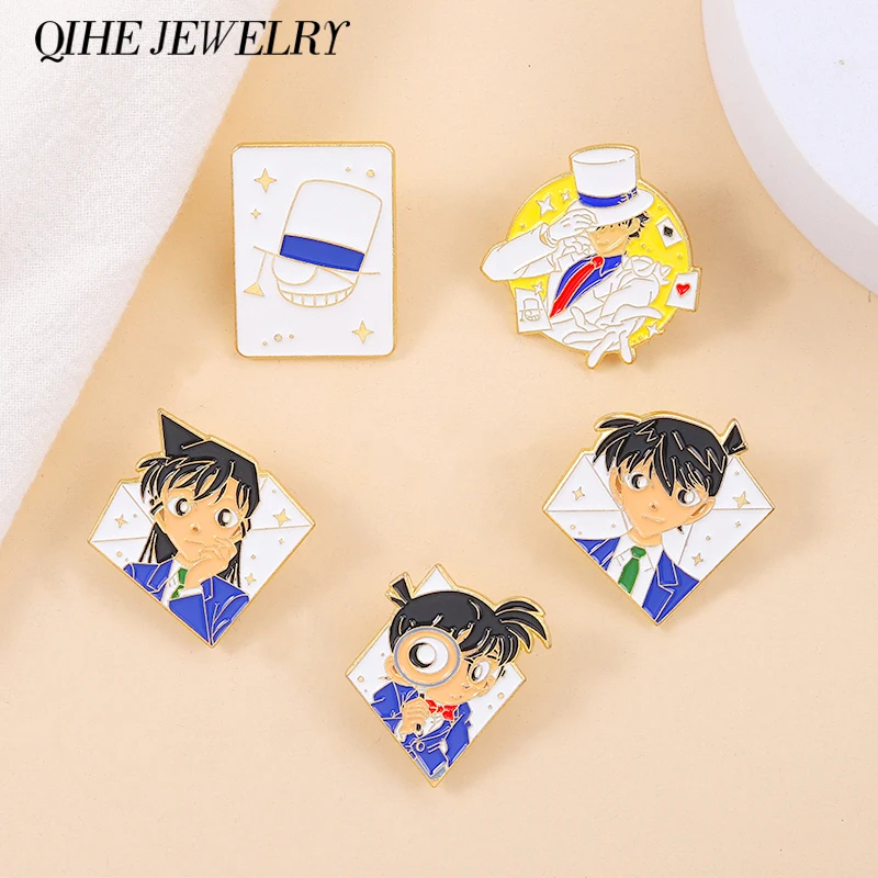 

Anime Juvenile Detective Enamel Pins Kid The Phantom Thief Rachel Moore Brooches Badges Backpack Accessories Gifts for Friends