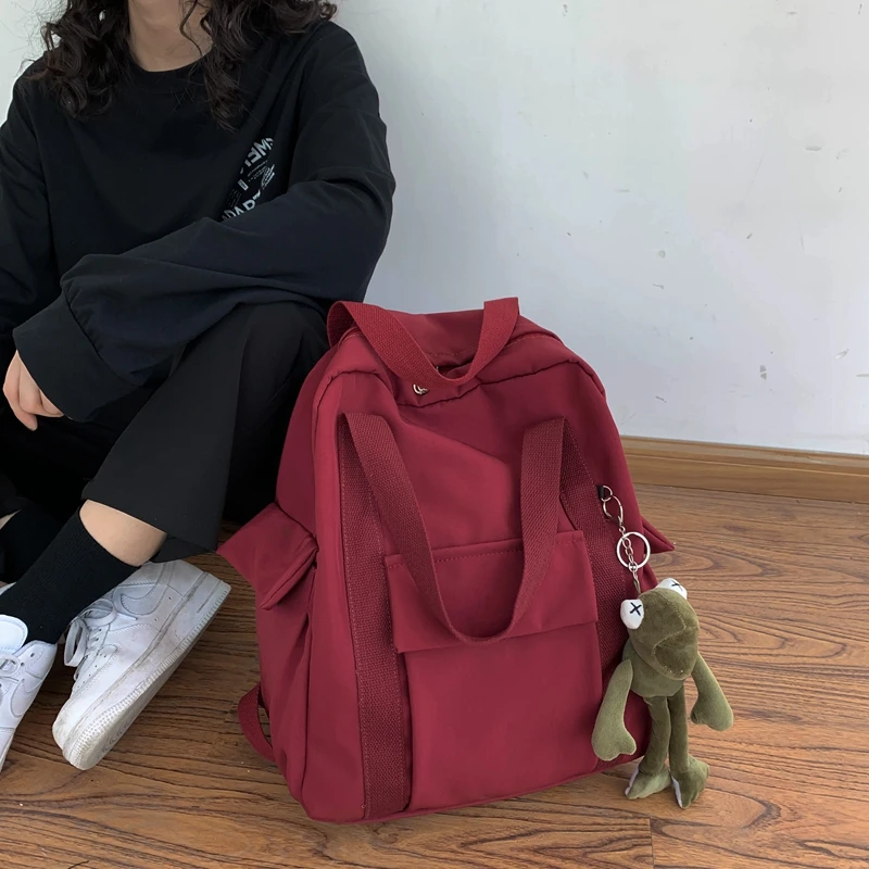 Hundred And One Double Shoulder Bag Female Large Capacity Double Shoulder Bag Korean Version Of The Wind Sen System Simple Schoo
