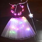Женская светящаяся юбка-пачка для взрослых и девочек, светящаяся Яркая юбка-пачка с ремешком на голову, для вечерние НКИ, Пасхи