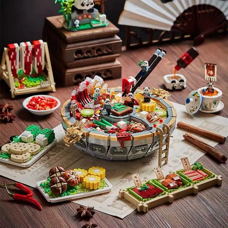 

LOZ Creative Chinese Hot Pot Snack Mini Bricks Building Block MOC Delicious Food Sets For Children Girl Friends Toys Xmas Gifts