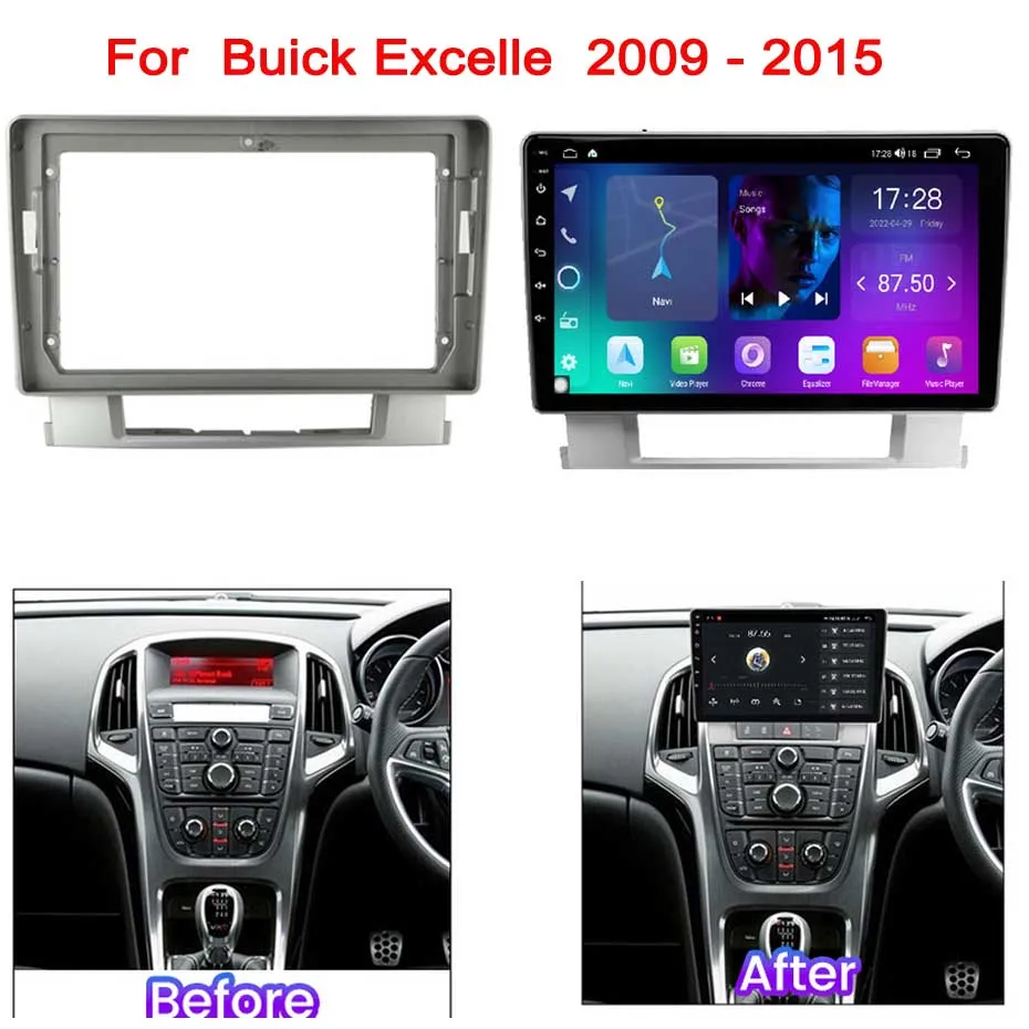 

9 Inch Car Radio Installation DVD GPS Mp5 Plastic Fascia Panel Frame for Buick Excelle 2009 - 2015 Dash Mount Kit