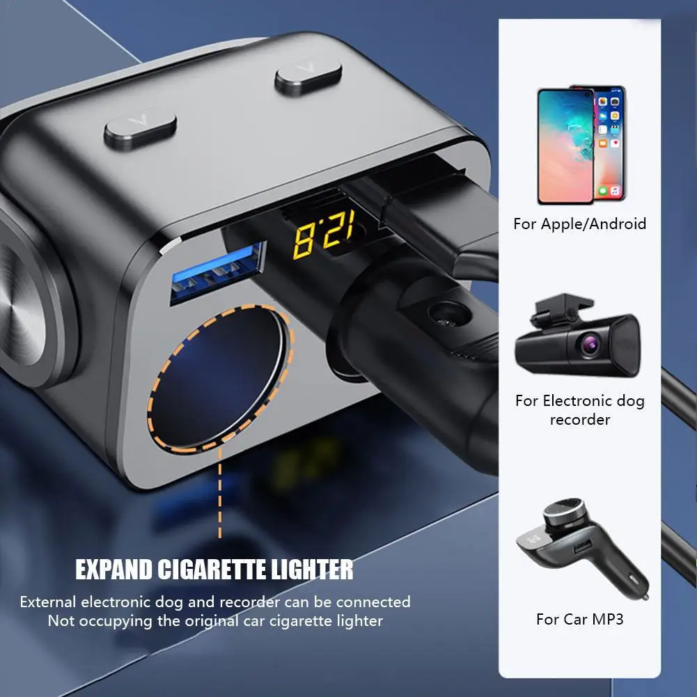 

QC3.0 Car Charger 12V 24V Auto Cigarette Lighter Socket Splitter for Mobile Phone Quick Charging Dual USB Sockets Accessorices