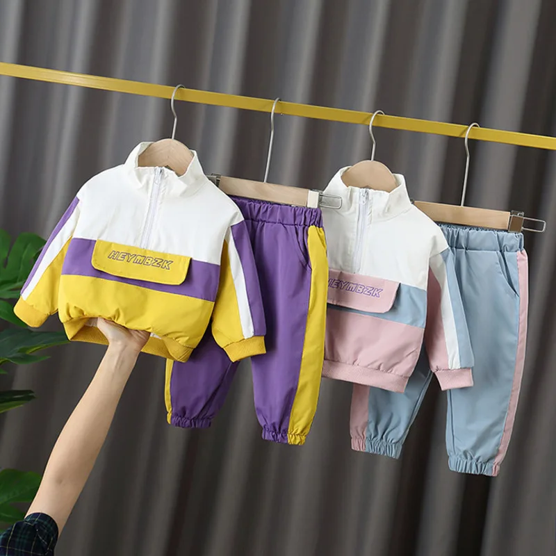 

Fashion Autumn Baby Clothes For Girls Children Cotton Jacket Pants 2Pcs/Sets Boys Casual Costume Infant Outfits Kids Tracksuits