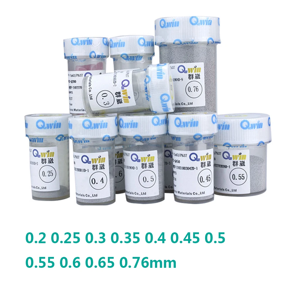 

250k/бутылка 63/37 0,2 0,25 0,3 0,35 0,4 0,45 0,5 0,55 0,6 0,65 0,76 мм BGA Паяльные шарики реболлинг для ремонта материнской платы чипа печатной платы