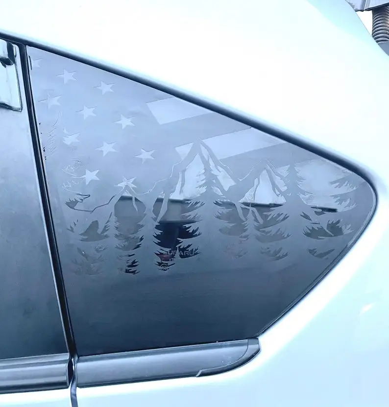 

Дизайн флага на четверть окна, Trek 2012-2022, наклейка на окно, заднее окно, наклейка на виниловое покрытие, заднее покрытие