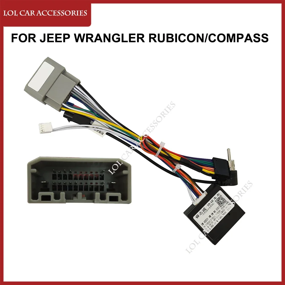 

Кабель питания Canbus для Jeep Wrangler Rubicon 2008-2017/ Compass 2010-2016, автомобильная аудиосистема, радио, проигрыватель Android, жгут проводов