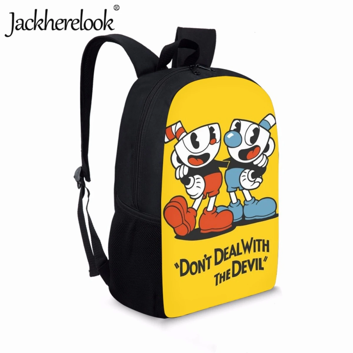 Jackherelook Children's School Bags Cartoon Cuphead Pattern Large Capacity School Backpacks Student Boys Girls Casual Book Bags