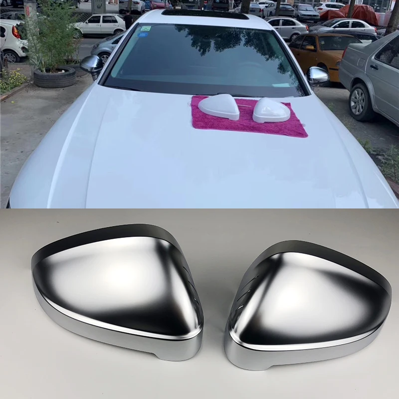 

1 Pair of Matte Chrome Silver Replacement Protective Covers for Audi B9 A4 A5 S4 2017-2019 Car Mirror Housing Covers