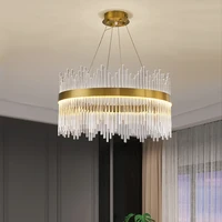 crystal living room chandelier modern minimalist dining room lighting villa dining room circular ring creative lighting