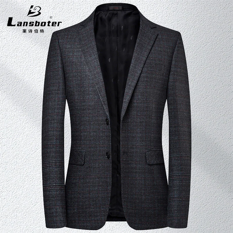 

Мужской повседневный костюм Leshbert, осенний Новый клетчатый Молодежный маленький корейский Приталенный топ