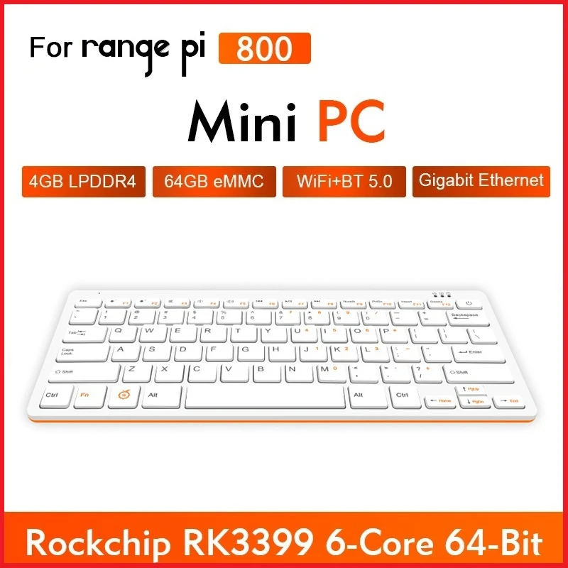 

Материнская плата с клавиатурой Rockchip RK3399 6-ядерный 64-разрядный 4 Гб ОЗУ 64 Гб EMMC ОЗУ двухдиапазонный для Orange Pi 800