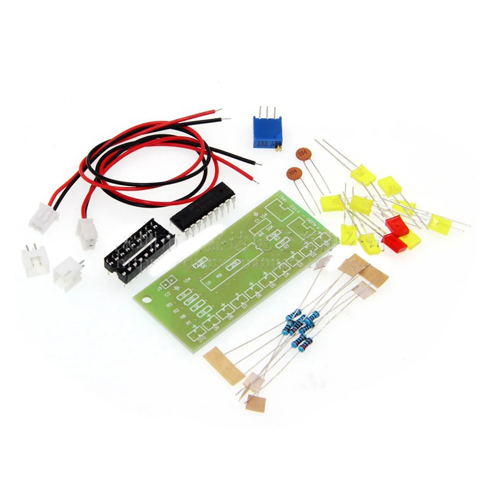 

Funny 10 LED Audio Level Indicator LM3915 DIY Kit Electronic Sound Audio Spectrum Analyzer Level Indicator Suite Module