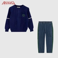 nigo childrens 3 14 years old knit pullover sweater elastic denim trousers set nigo32761