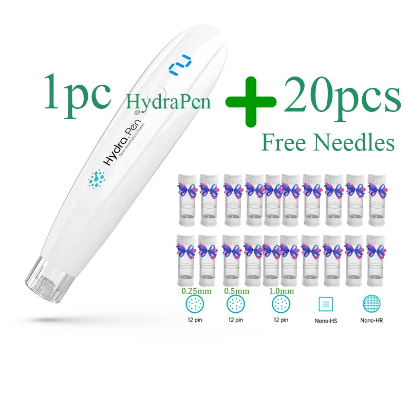 NEW2022 Hydra Pen H2 Professional Microneedling Pen Hydrapen Hydra Roller Pen Automatic Serum Applicator with 22pcs mix needles