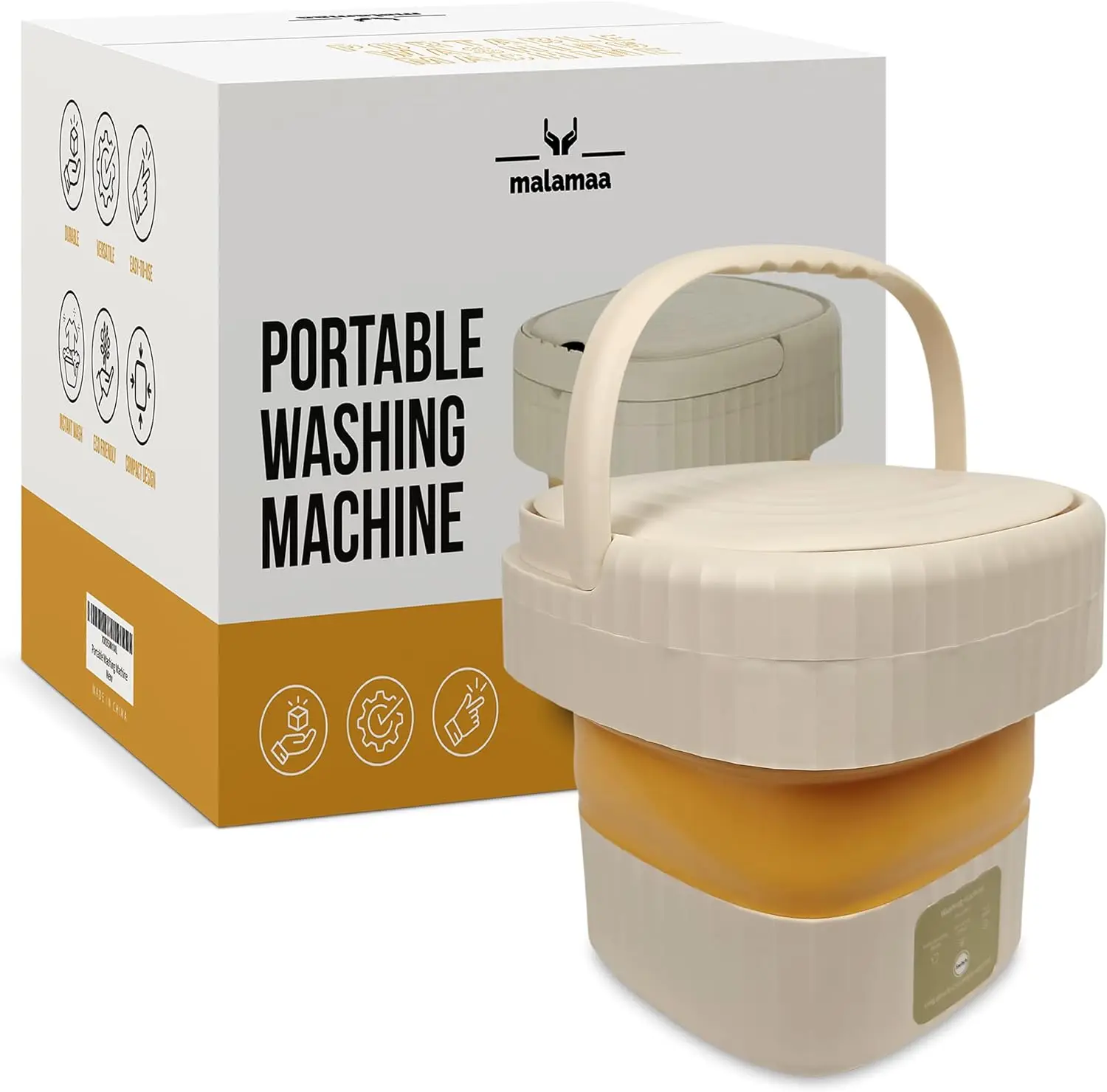 

Washing Machine with Drain Basket and 2 Hangers - Mini Portable Washing Machine, Mini Washer, Portable Washer Machine - 6L Capac