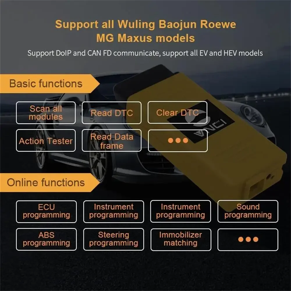 Фото VNCI VDI3 для Rongwei MG Wuling Baojun Datong, поддержка диагностического интерфейса, протокол DoIP и CANFD, подходит для группового программного обеспечения SAIC №4