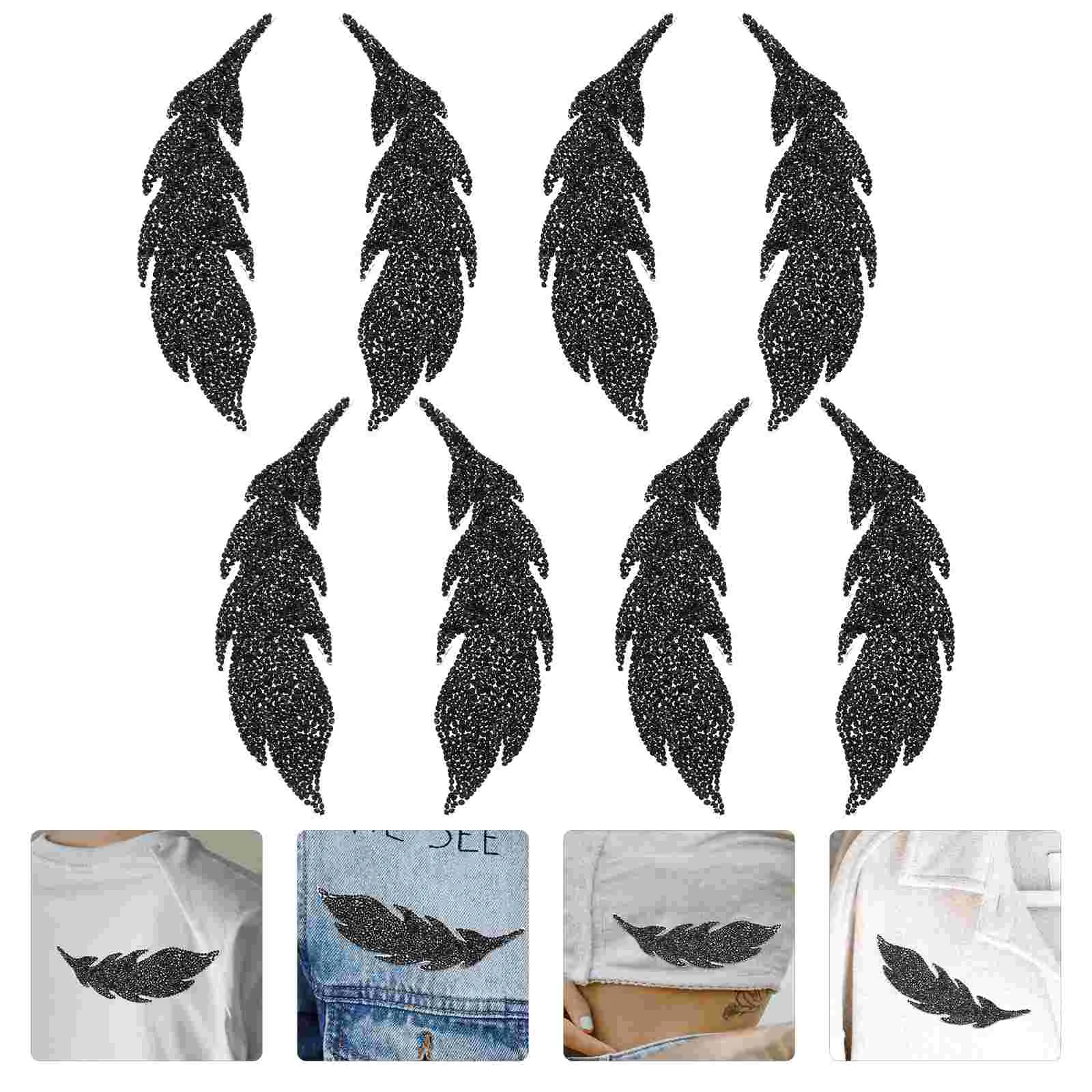 

4 Pairs Leaf Hat Patches Accessories Embroidered Stickers Clothing Patches Badge Applique Embroidery Accessories