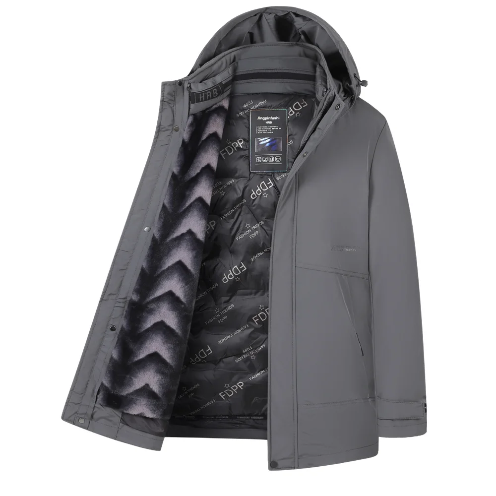 

New Winter Jacket Men Thicken Warm Men Parkas Hooded Long Coat Fleece Mens Jackets Outwear Windproof padded Down Parka Male