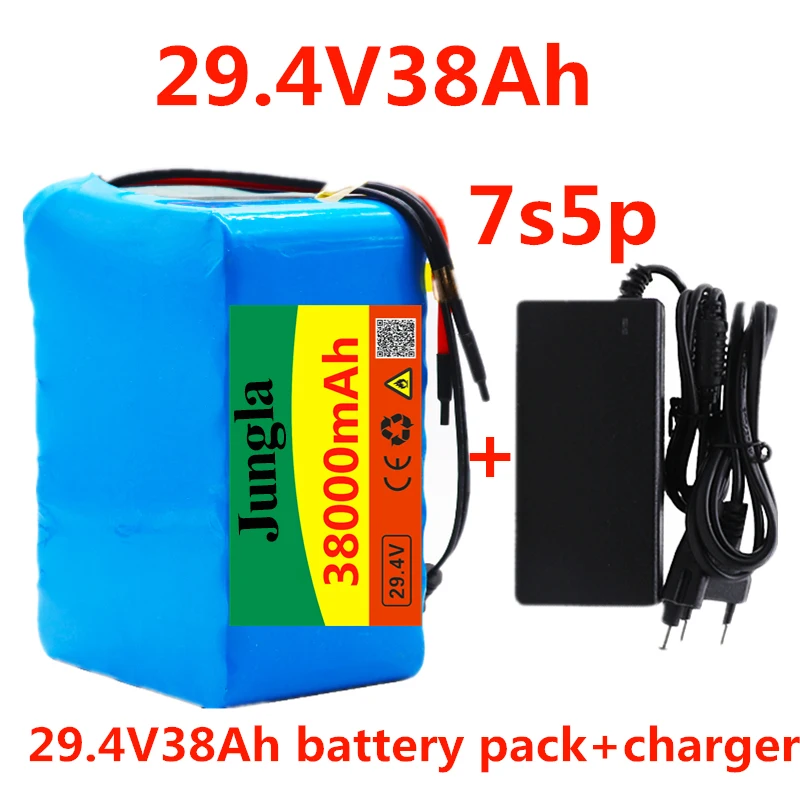 

24V 38Ah 7S5P battery pack 250w 29.4V 38000mAh lithium ion battery for wheelchair electric bicycle pack with BMS + charger