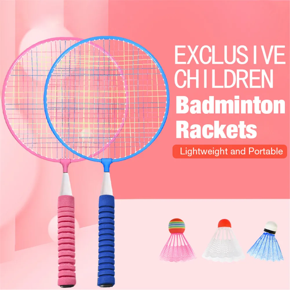 

1 Pair Of Children Tennis Badminton Toys Outdoor Indoor Sports Leisure Toys Tennis Rackets Parent-Child Toys Kids Gifts