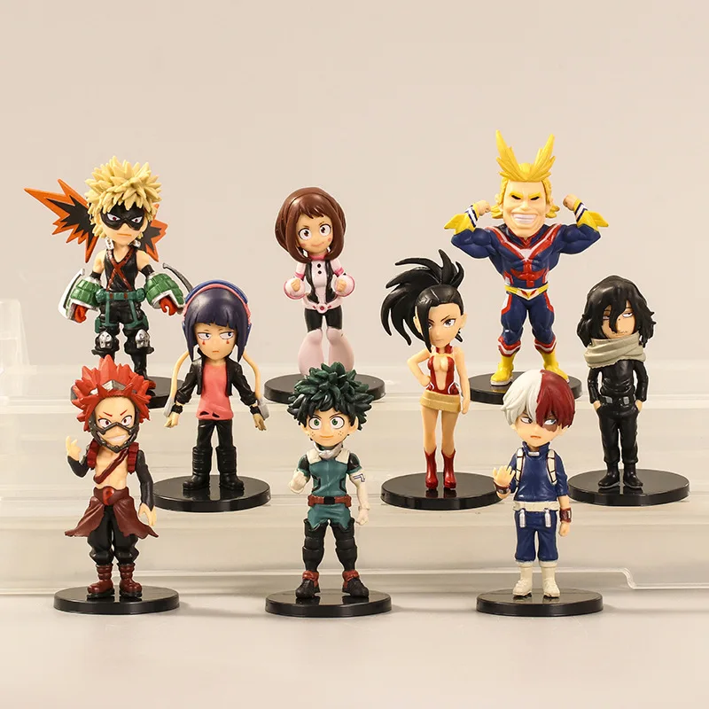 

Фигурки героев аниме «Моя геройская Академия», Izuku, Midoriya Shouto, Todorok, URARAKA, Bakugou, katсук, ПВХ экшн-модель, куклы, игрушки, подарки, 9 шт.
