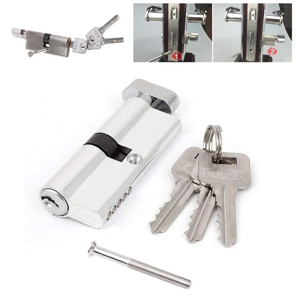 

Home Aluminum Security Door Lock Silver Tone Cylinder Hardware Indoor Aluminum Locker Security Furniture Locks Keys Anti Pick