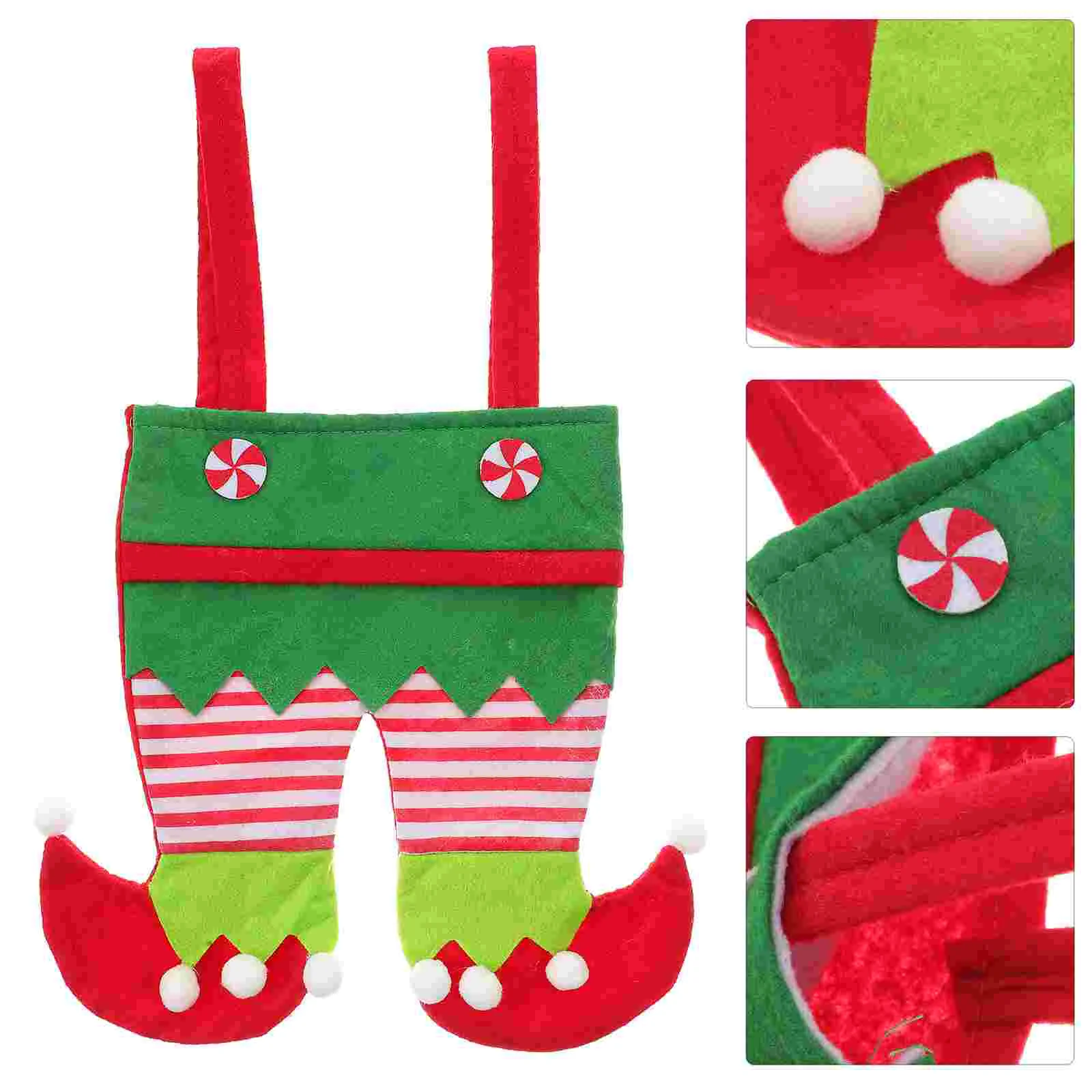 

2pcs Bags Feet Shaped Creative Portable Gift Bag Bottle Handbag Party Favors for Christmas Festival