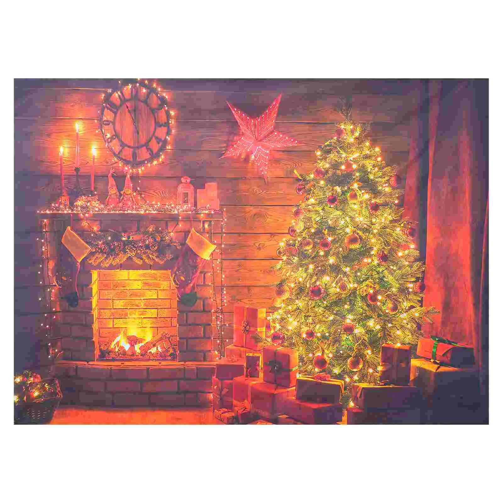 

Christmas Backdrop Walltapestry Fireplace Hanging Background Photography Tapestries Backdrops Hangings Mantle Photo