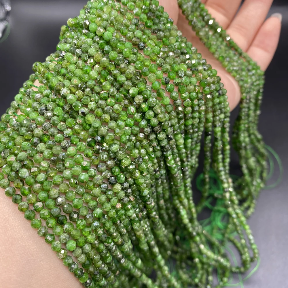

Natural Semi-precious Stone Green Spodum Reiki Health Faceted Beads for Jewelry Making DIY Necklace Bracelet 36cm Wholesale