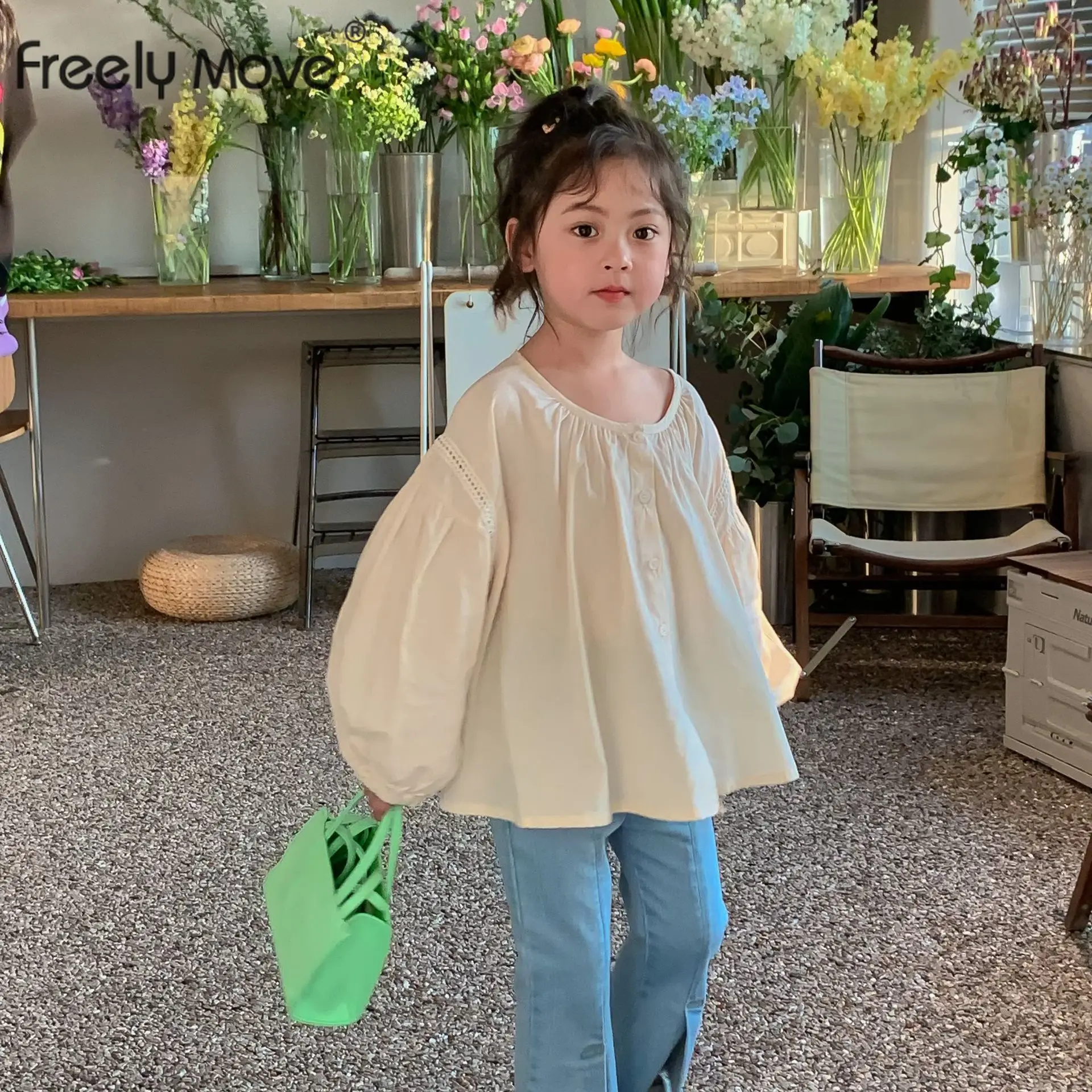 

Freely Move Autumn Girls T Shirts 2022 Cotton T-shirt Toddler Shirts Baby Girl Long Sleeve Solid T Shirt Kids O-neck Clothes