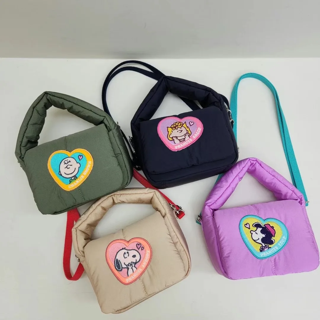

Kawaii Snoopy сумка мультфильм любовь Милая Вышивка Сумка Хлопок сумка повседневная сумка через плечо