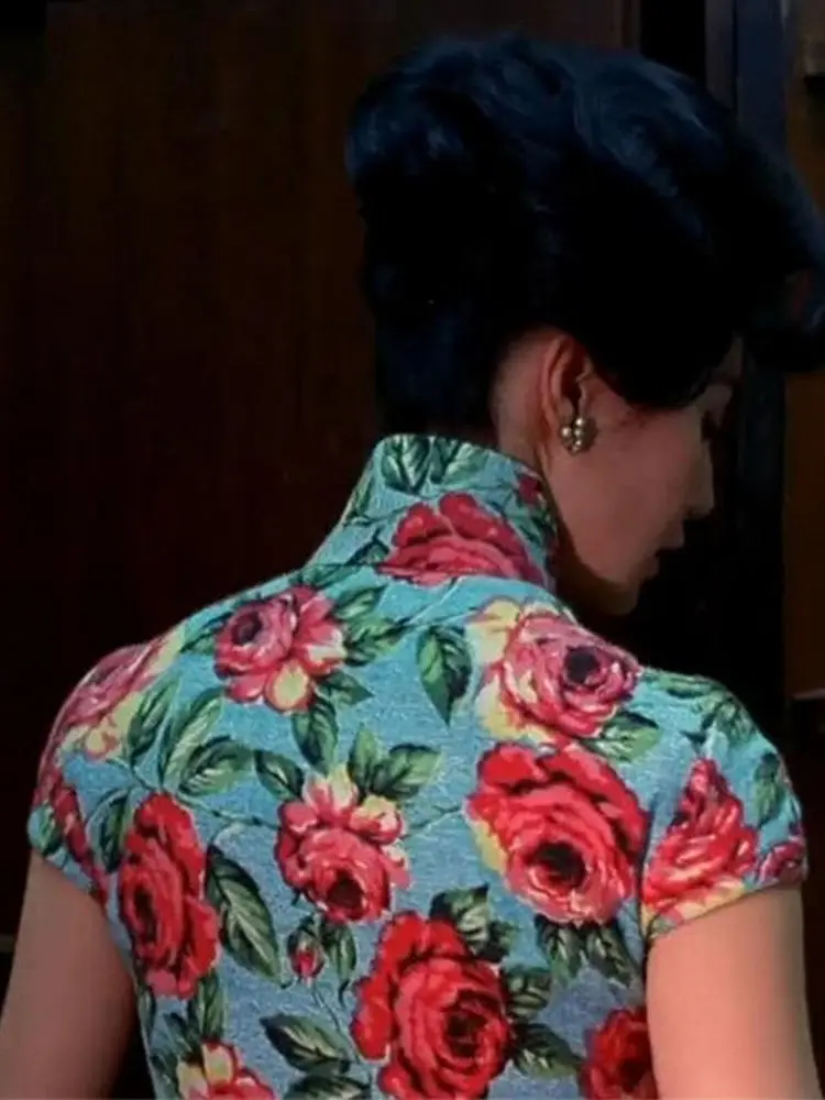 Женское платье-Ципао с цветочным принтом длинное платье в стиле Ципао Мэгги Чун