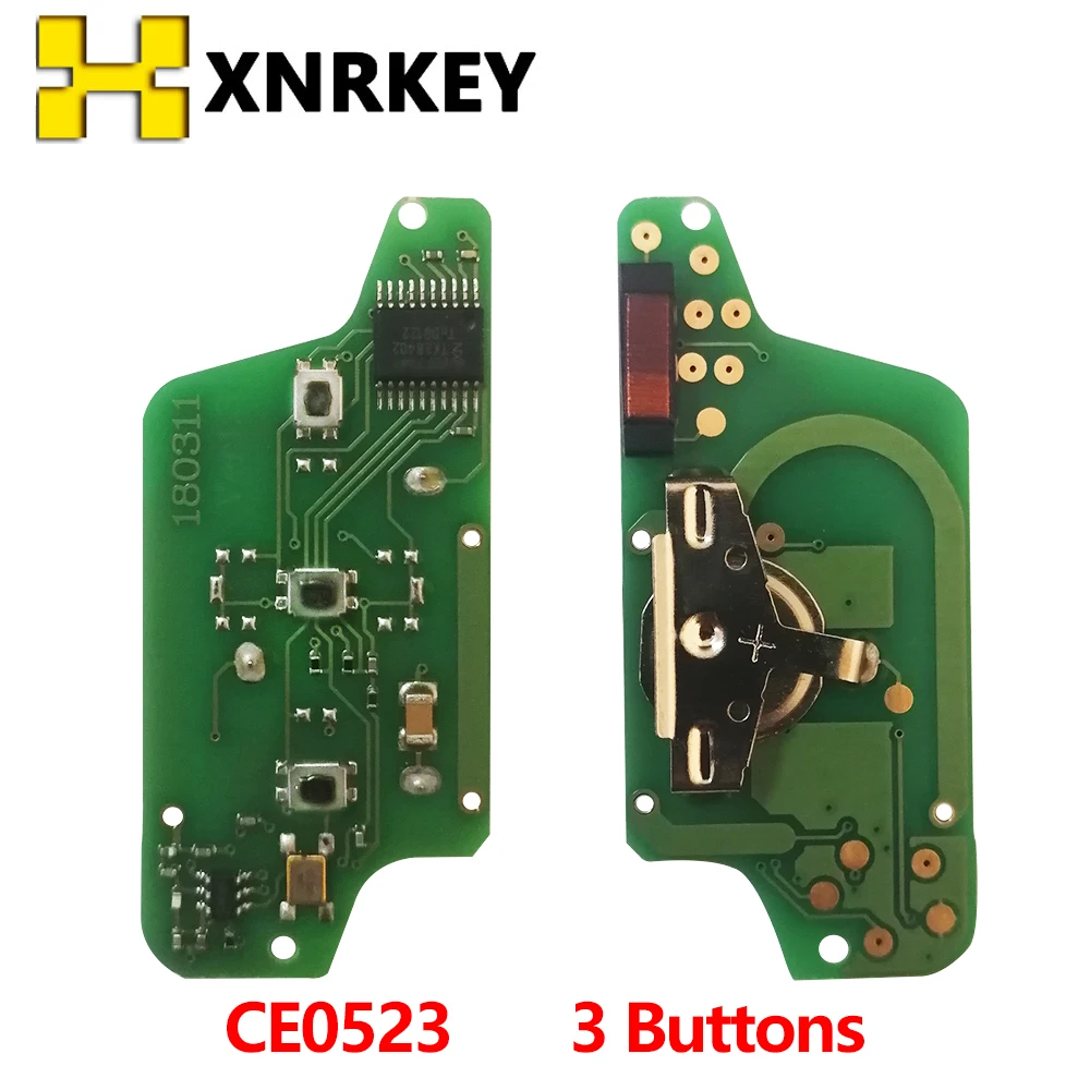 

XNRKEY CE0523 ASK 433MHZ 3 Button Car Parts Remote Key Electronic Circuit Board for Citroen Car Key for Peugeot