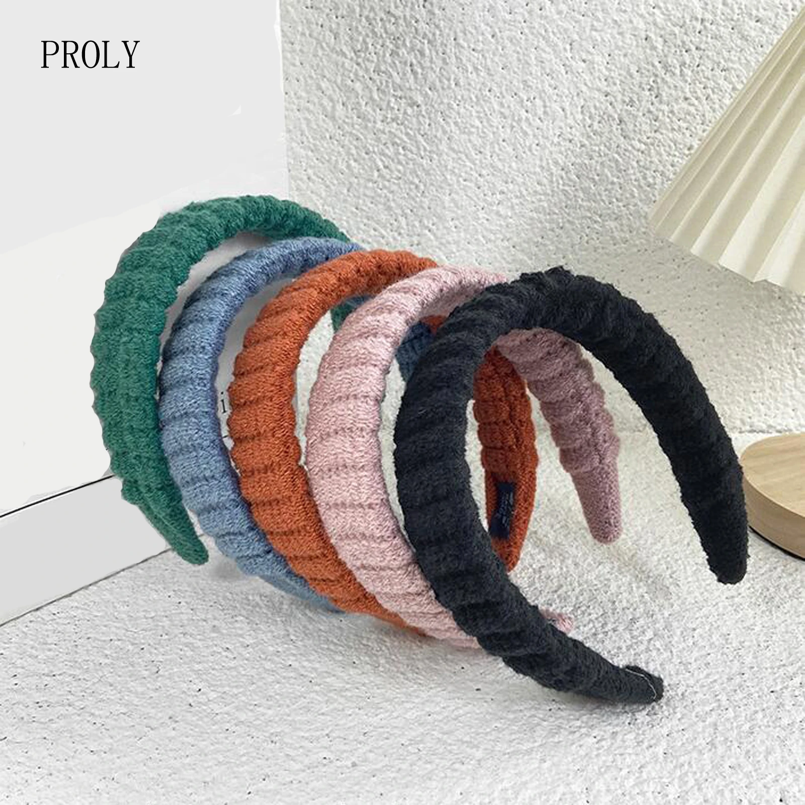 

PROLY New Fashion Women Headband Knitted Warm Hairband Winter Well-bedded Pleated Headwear Adult Hair Accessories