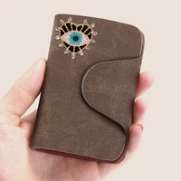 retro credit card holder rfid men women leather wallet hasp smart id card case unisex designer purse mini bag id wallet
