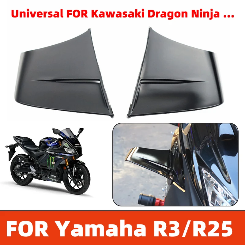 

Universal Motorcycle Winglet Aerodynamic Spoiler Wing Kit with Adhesive Sticker For KTM Kawasaki Yamaha R3/R25 CFMOTO Dragon