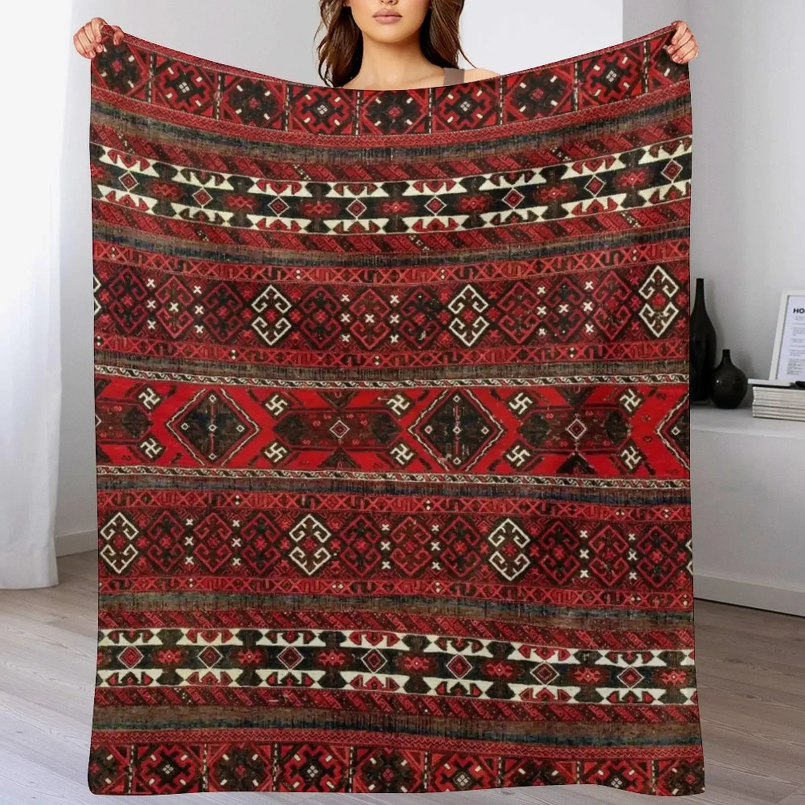 Baluch FlatweaveAntique Afghanistan Rug с принтом одеяло волосатое мягкое для большого дивана