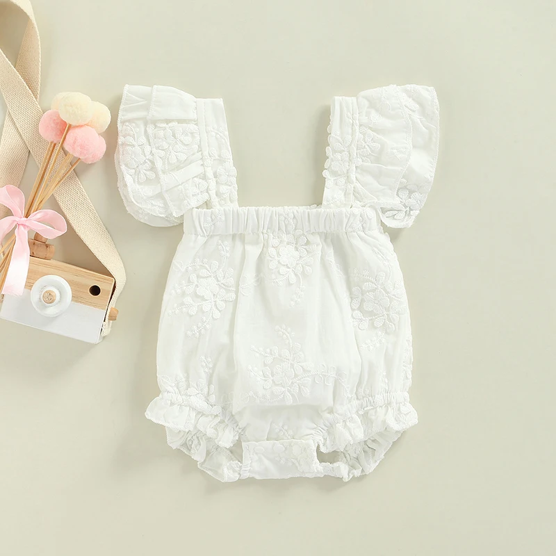 Комбинезоны для маленьких девочек комбинезоны с вышивкой цветочным узором