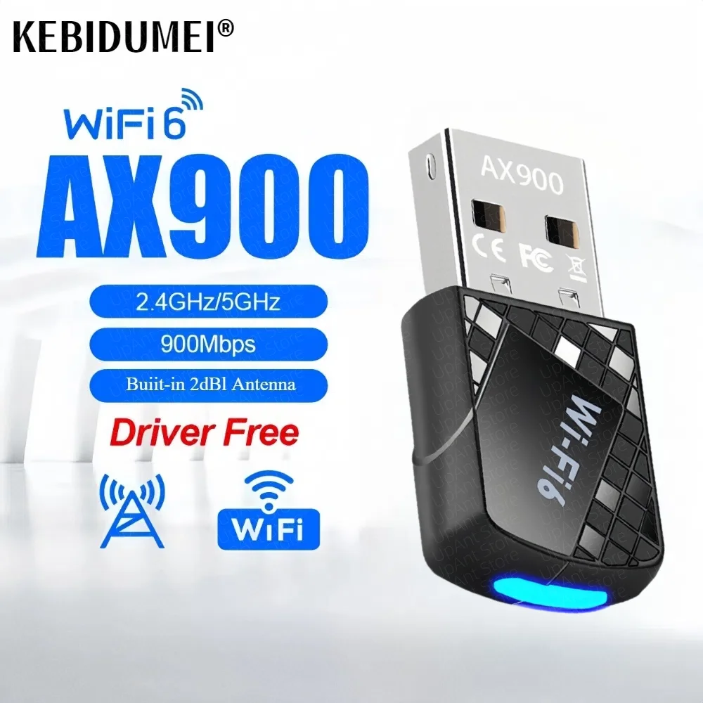 Сетевая карта Wi-Fi 6 900 Мбит/с USB AX900 Adaptador 802.11ax бесплатный драйвер 5 ГГц + 2 4