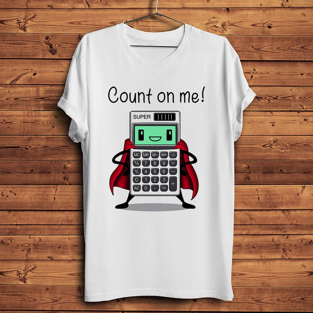 

Super Calculator Hero Funny Shirt Homme Men Summer New White Casual Short Sleeve T-shirt Unisex Streetwear Tee