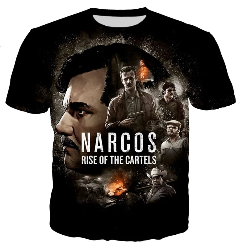 

3D Print Narcos Pablo Escobar T Shirts For Men 2023 New Fashion O Neck Short Sleeve Cool Tees Streetwear Style Unisex T-shirt