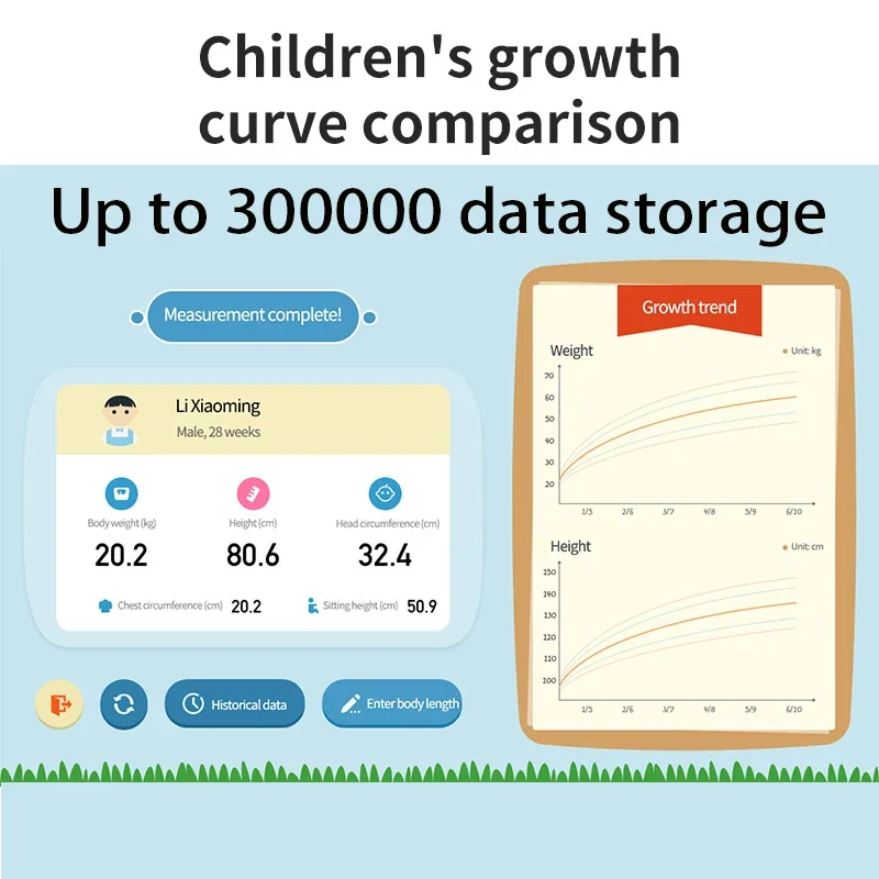 Умные Электронные цифровые весы Sonka baby grow с голубыми зубьями