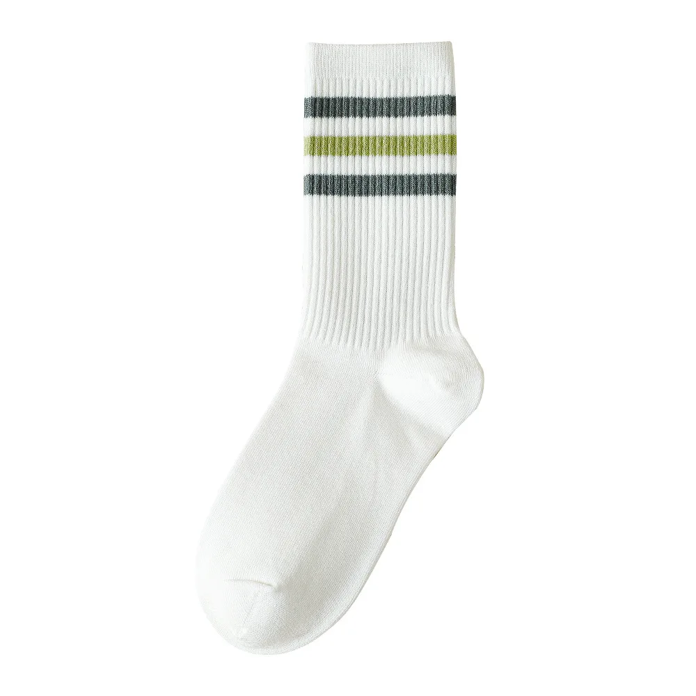 Spring New socks; Male And Female Cotton Socks In Four Seasons Comfort Breathable Couples Leisure Stripe Cotton Socks