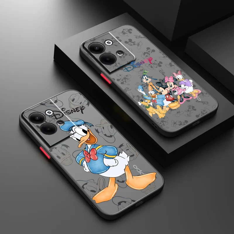 

For OPPO Realme GT Neo Q5 Q3S Q3T Master 8 7 6 Lite Pro Frosted Translucent Hard Daisy Donald Duck Phone Case Cover Fundas