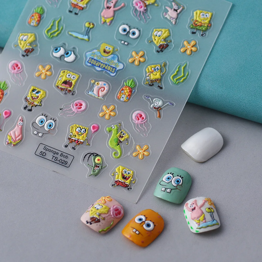 

Cute Cartoon 5D Nail Sticker Decals For Manicuring Tips Nail Decoration Tools TS-029