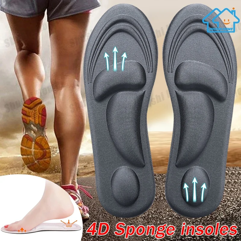 1Pair Insoles Soft Men Women Sponge Pain Relief 4D Memory Foam Orthopedic Insoles Shoes Flat Feet Arch Support Insole Sports Pad