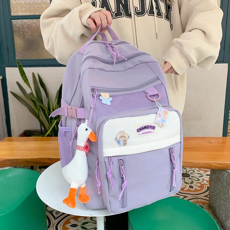 

Women Nylon Backpack Unisex Brand Student Schoolbag Luxury Bookbag Laptop Designer Travel Bag