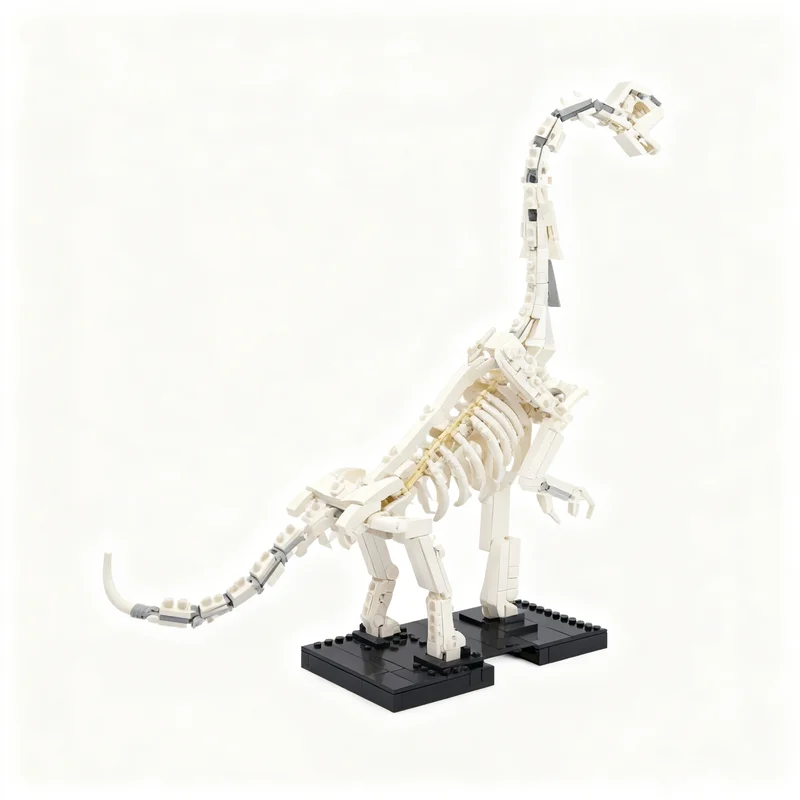 Фото 597 деталей MOC Ideas CUUSOO: Модель скелета брахиозавра для демонстрации, конструктор, архитектурная игрушка, рождественский подарок, кирпичики для сборки, идея для детей, сделай сам №2