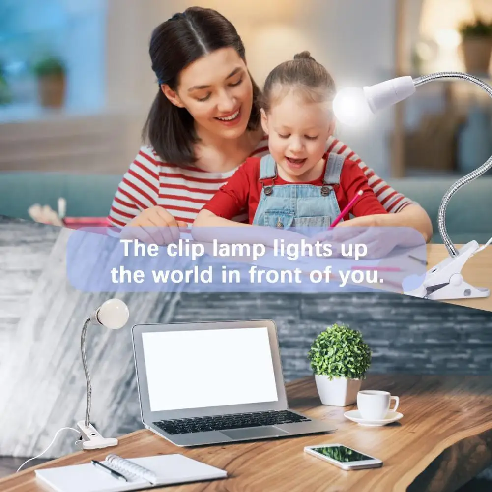 

Lamp Holder Clip Durable Flexible Light Accessories E27 Base Bendable Gooseneck Wire Lamp Clamp for Home